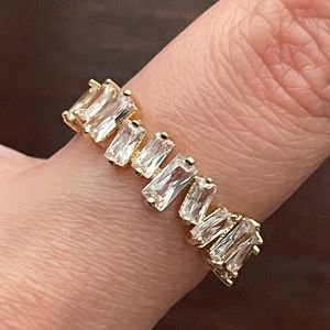 Gold Crystal Baguette Ring